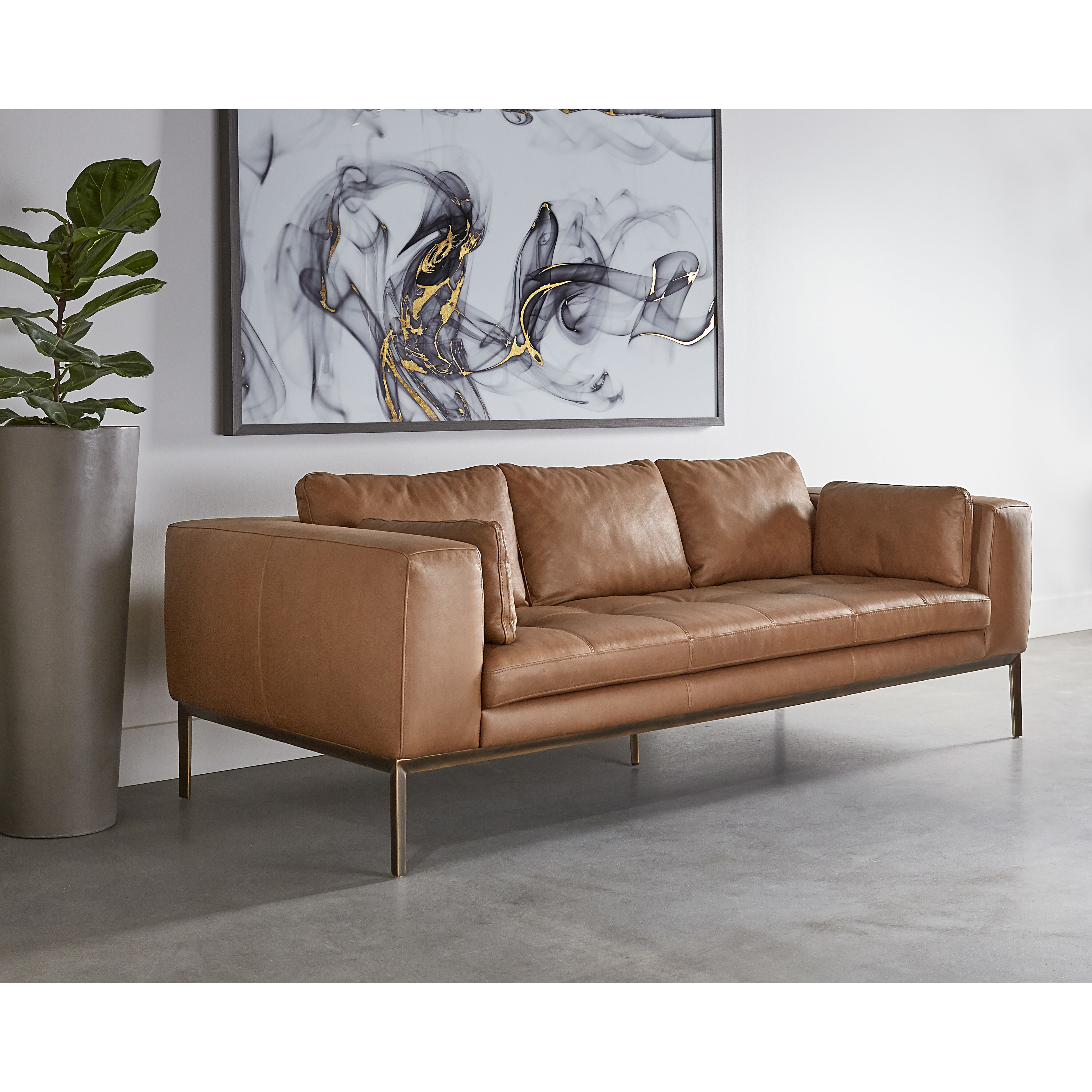 Burr Behike Saddle Leather Sofa